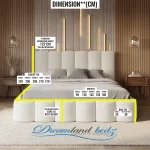 Cheshire Teddy Boucle Cream Bed Dimension