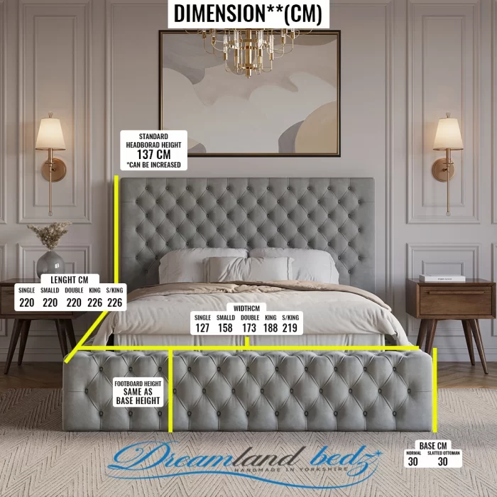 chesterfield-park-lane-ambassador-bed-dimesnion