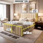 Dreamland New Aurarest Wingback Bed Frame Dimension Sizes