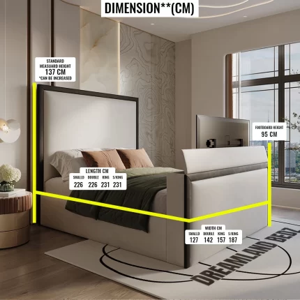 Dreamland Sleeptech Tv Bed Uk Standered Bed Sizes