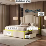 Florence Art Deco Divan Bed With Drawers Dimension