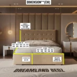 Florence Bed Frame With Optional Ottoman Storage Dimension Sizes