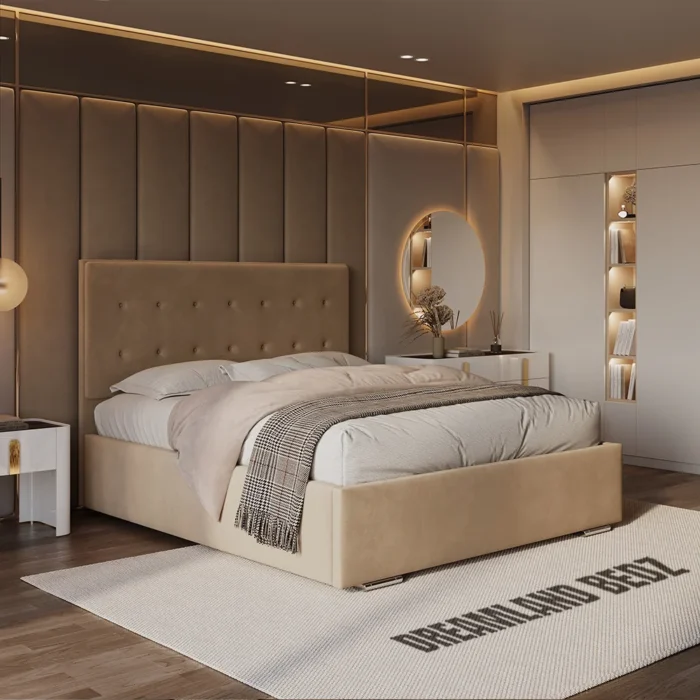 Florence Bed Frame With Optional Ottoman Storage Left View