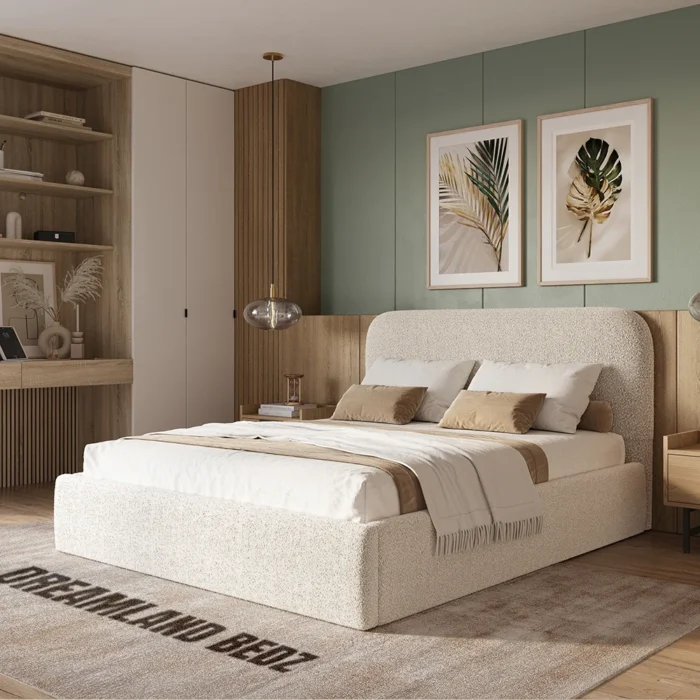Georgia Teddy Boucle King Bedframe Right View