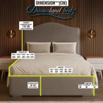 Hampshire Bed Frame With Optional Ottoman Storage Dimension Sizes