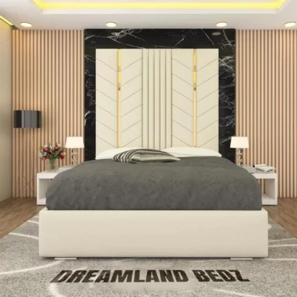 Luxurious Golden Pyramid Bed With Optional Ottoman Storage Show Scaled For Video