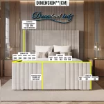 Milan Wingback Bed Frame Dimesnion