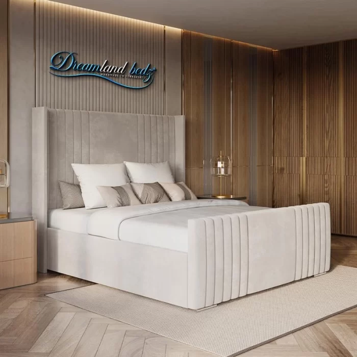 Milan Wingback Bed Frame Left View