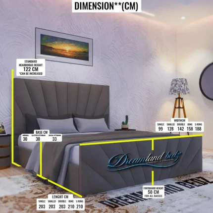 Newry Sunrise Upholstery Bed Dimension