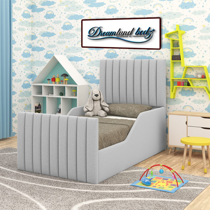 Osaka Linear Upholstered Single Bed with Safety Side Panels - Image 3