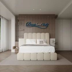 oslo-cream-teddy-boucle-panel-bed-frame-front-view