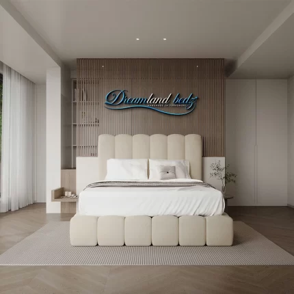 Oslo Panel Cream Teddy Boucle Bed