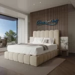 oslo-cream-teddy-boucle-panel-bed-frame-side-view