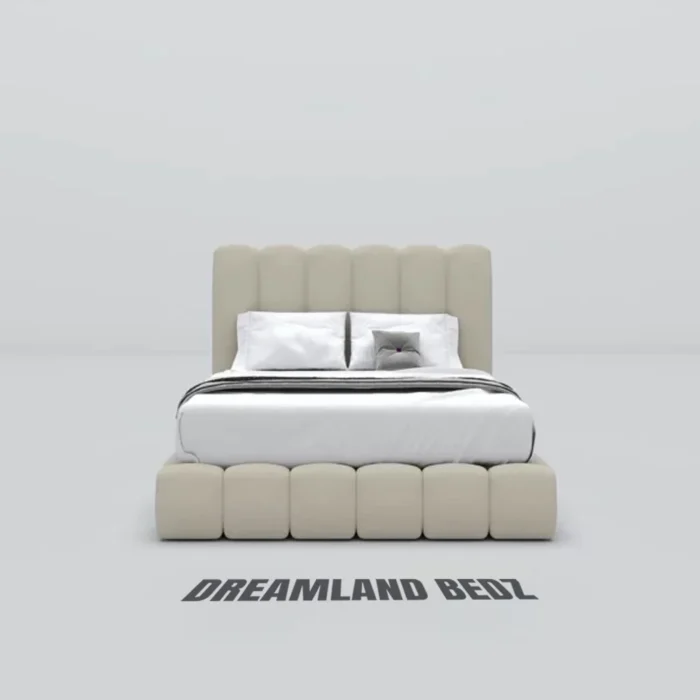 Oslo Cream Teddy Boucle Panel Bed Frame Assemble