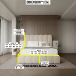 Oslo Cream Teddy Boucle Panel Bed Frame Dimension