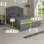 Royal Art Deco Divan Ottoman Bed Frame Dimensions