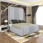 The Alexandria High Panel Bed Frame With Optional Ottoman Storage Split Headboard