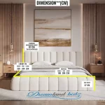 The Cloud Haven Bed Teddy Boucle Cream Dimension