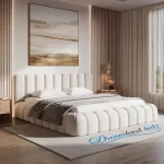 The Cloud Haven Bed Teddy Boucle Cream Left View