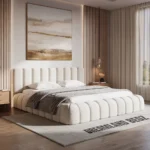 The Cloud Haven Bed Teddy Boucle Cream Left View