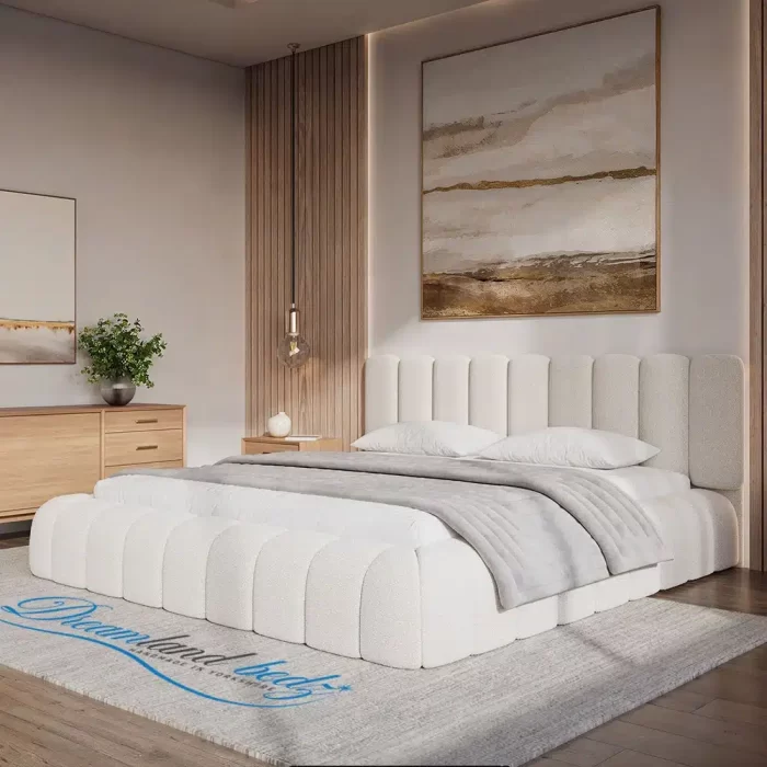 The Cloud Haven Bed Teddy Boucle Cream Right View