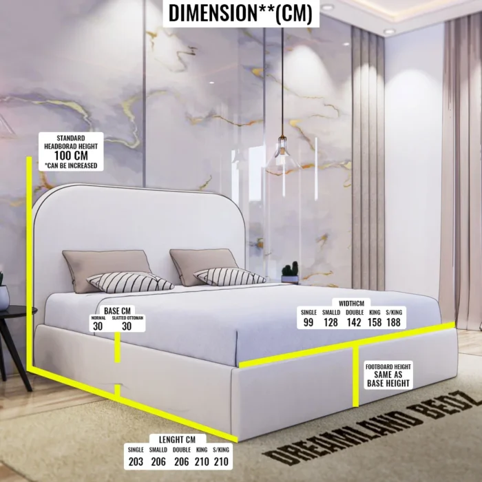 The Ontario Black Piping Bed Dimensions