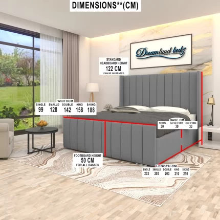 The Orlando Liner With Wingback Bed With Wingback 2025 Dimension