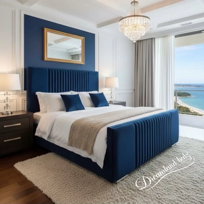 The Royale Signature Bed With Optional Ottoman Storage Left Side View