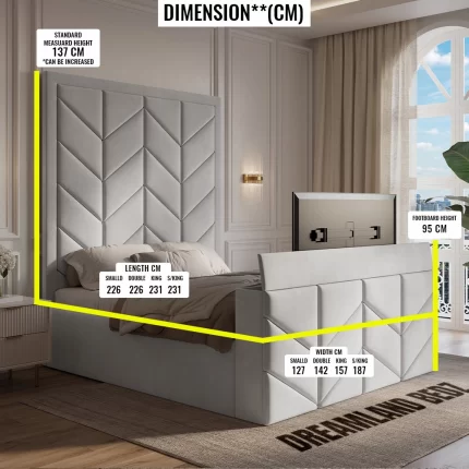 The Urban Loft Tv Bed Dreamlandbedz Uk Standered Sizes